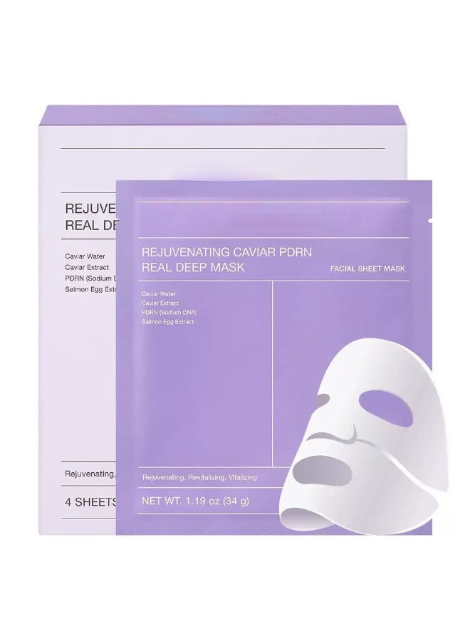 REJUVENATING CAVIAR PDRNREAL DEEP MASK 34g x 4pcs